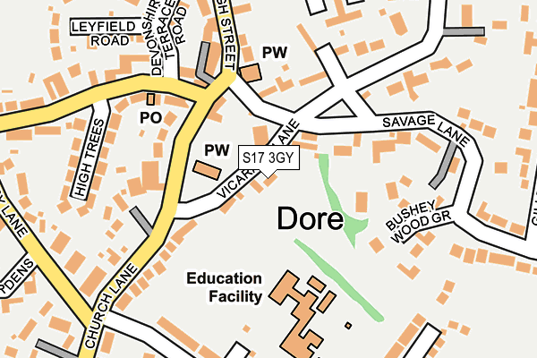 S17 3GY map - OS OpenMap – Local (Ordnance Survey)