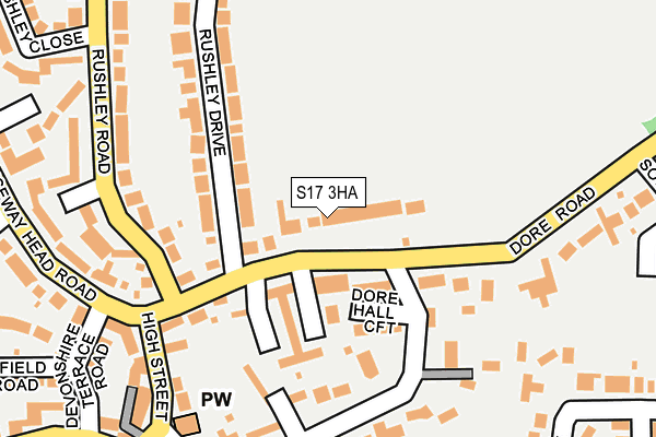 S17 3HA map - OS OpenMap – Local (Ordnance Survey)