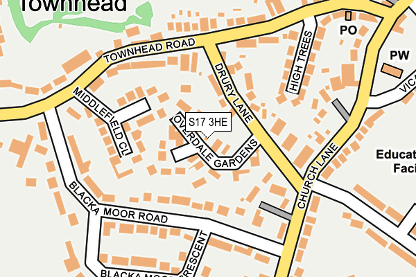 S17 3HE map - OS OpenMap – Local (Ordnance Survey)