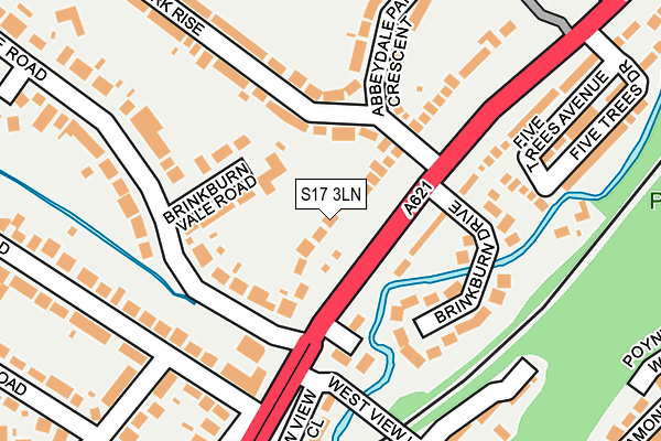 S17 3LN map - OS OpenMap – Local (Ordnance Survey)