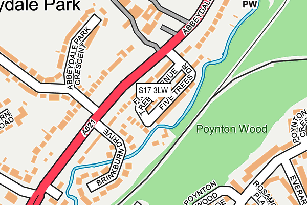 S17 3LW map - OS OpenMap – Local (Ordnance Survey)