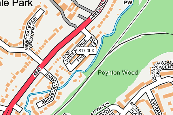 S17 3LX map - OS OpenMap – Local (Ordnance Survey)