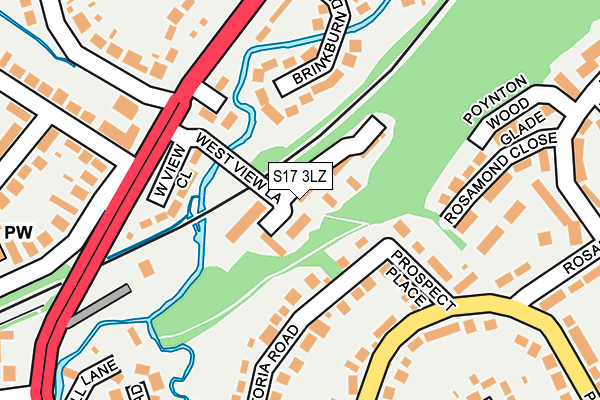 S17 3LZ map - OS OpenMap – Local (Ordnance Survey)