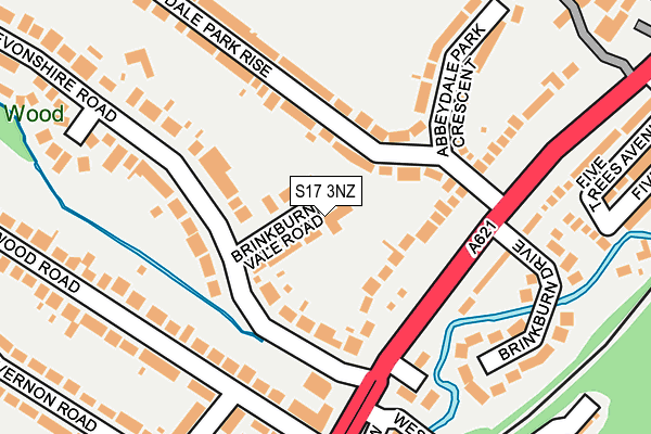 S17 3NZ map - OS OpenMap – Local (Ordnance Survey)