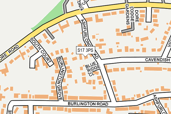 S17 3PS map - OS OpenMap – Local (Ordnance Survey)