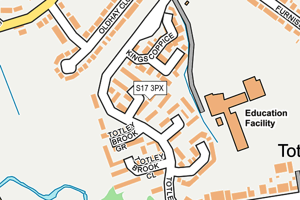 S17 3PX map - OS OpenMap – Local (Ordnance Survey)