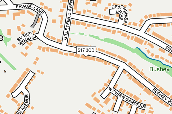 S17 3QD map - OS OpenMap – Local (Ordnance Survey)