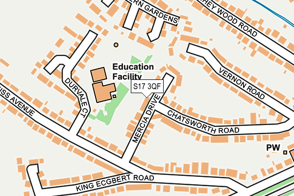 S17 3QF map - OS OpenMap – Local (Ordnance Survey)