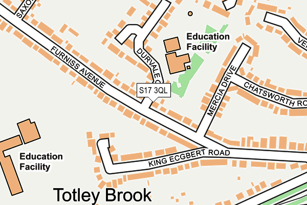 S17 3QL map - OS OpenMap – Local (Ordnance Survey)