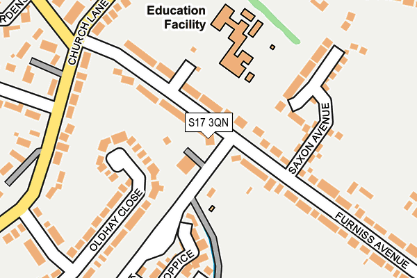 S17 3QN map - OS OpenMap – Local (Ordnance Survey)