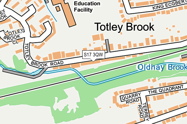 S17 3QW map - OS OpenMap – Local (Ordnance Survey)