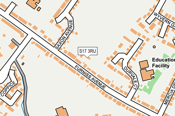 S17 3RU map - OS OpenMap – Local (Ordnance Survey)