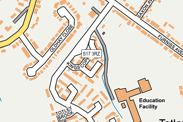 S17 3RZ map - OS OpenMap – Local (Ordnance Survey)
