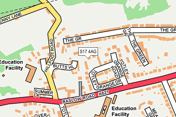 S17 4AG map - OS OpenMap – Local (Ordnance Survey)