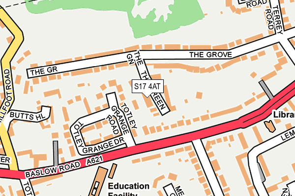 S17 4AT map - OS OpenMap – Local (Ordnance Survey)