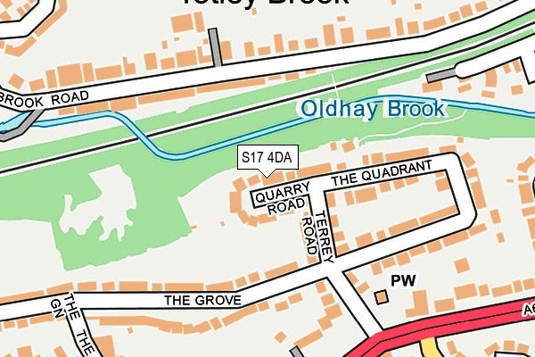 S17 4DA map - OS OpenMap – Local (Ordnance Survey)