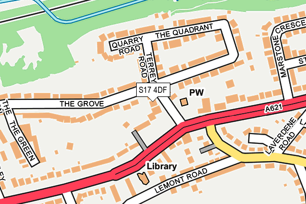 S17 4DF map - OS OpenMap – Local (Ordnance Survey)