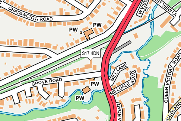 S17 4DN map - OS OpenMap – Local (Ordnance Survey)