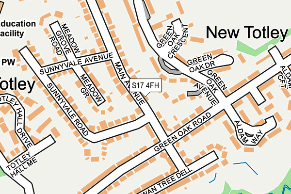 S17 4FH map - OS OpenMap – Local (Ordnance Survey)