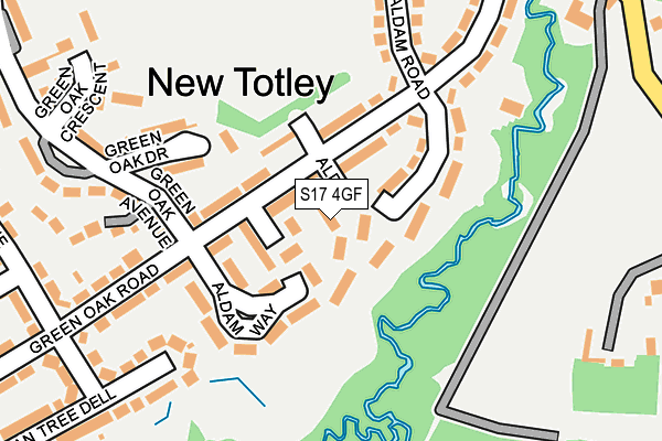 S17 4GF map - OS OpenMap – Local (Ordnance Survey)