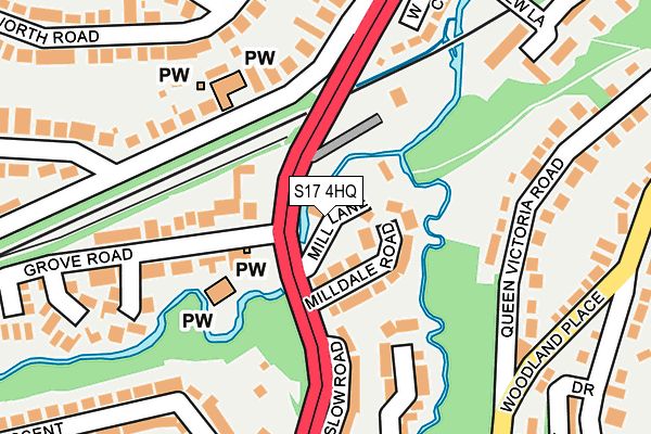 S17 4HQ map - OS OpenMap – Local (Ordnance Survey)