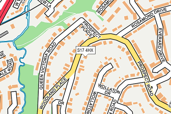 S17 4HX map - OS OpenMap – Local (Ordnance Survey)