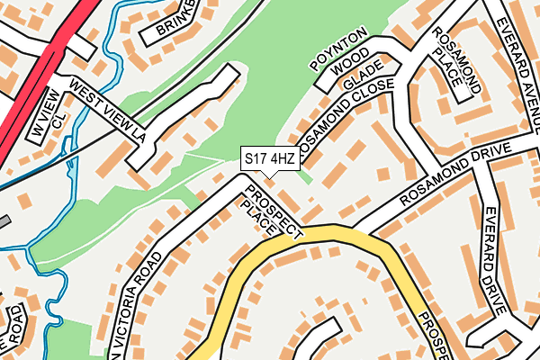 S17 4HZ map - OS OpenMap – Local (Ordnance Survey)
