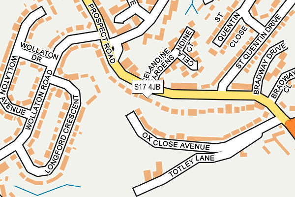 S17 4JB map - OS OpenMap – Local (Ordnance Survey)