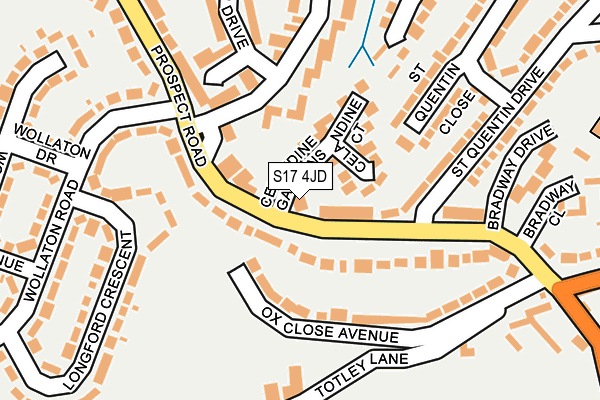 S17 4JD map - OS OpenMap – Local (Ordnance Survey)