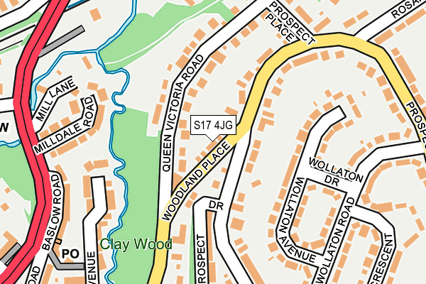 S17 4JG map - OS OpenMap – Local (Ordnance Survey)