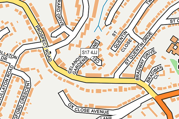 S17 4JJ map - OS OpenMap – Local (Ordnance Survey)