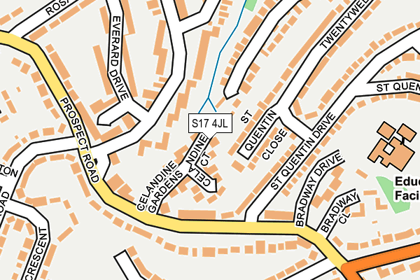 S17 4JL map - OS OpenMap – Local (Ordnance Survey)