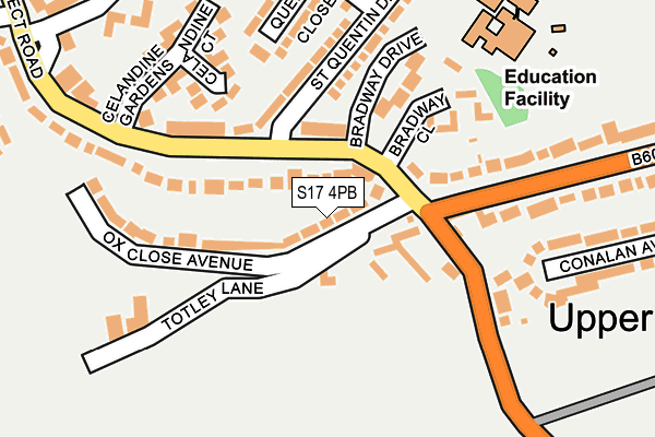 S17 4PB map - OS OpenMap – Local (Ordnance Survey)