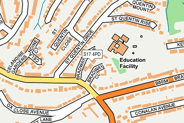 S17 4PD map - OS OpenMap – Local (Ordnance Survey)