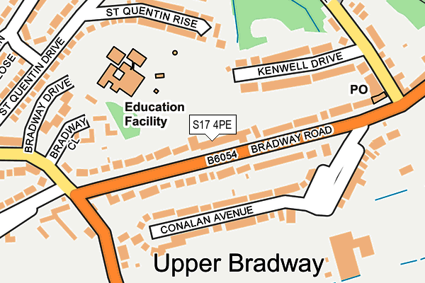 S17 4PE map - OS OpenMap – Local (Ordnance Survey)