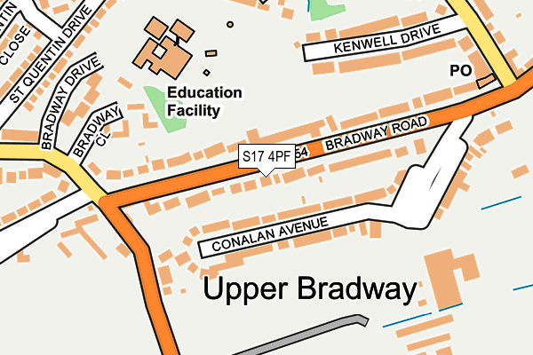S17 4PF map - OS OpenMap – Local (Ordnance Survey)