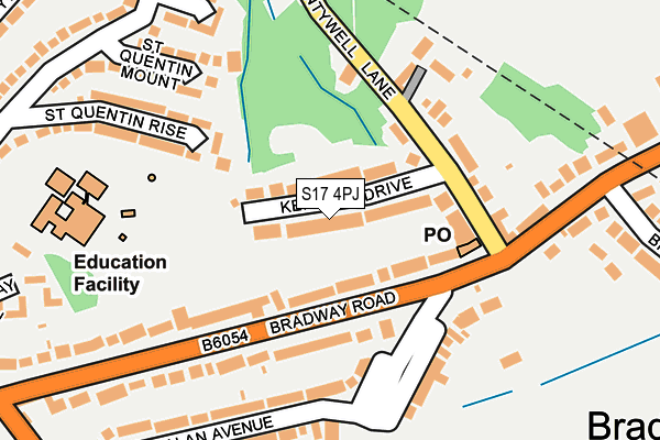 S17 4PJ map - OS OpenMap – Local (Ordnance Survey)