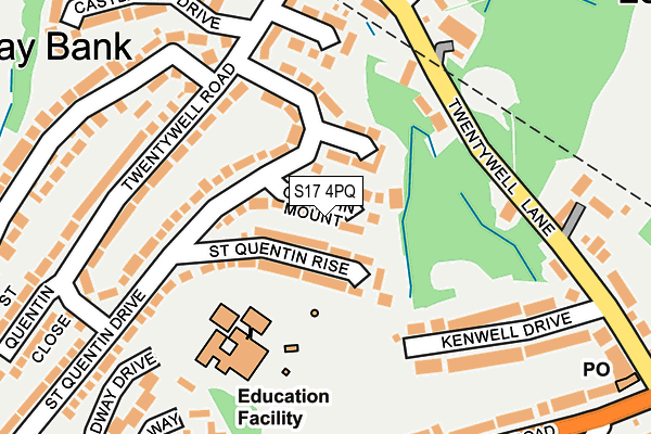 S17 4PQ map - OS OpenMap – Local (Ordnance Survey)