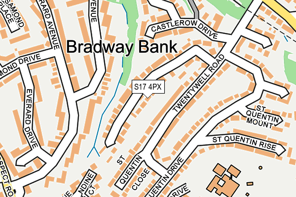 S17 4PX map - OS OpenMap – Local (Ordnance Survey)