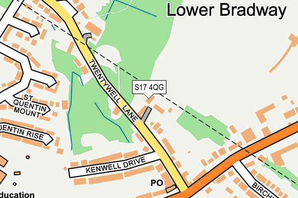 S17 4QG map - OS OpenMap – Local (Ordnance Survey)