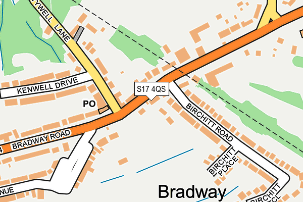 S17 4QS map - OS OpenMap – Local (Ordnance Survey)