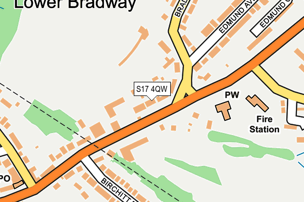 S17 4QW map - OS OpenMap – Local (Ordnance Survey)