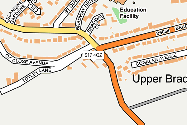 S17 4QZ map - OS OpenMap – Local (Ordnance Survey)