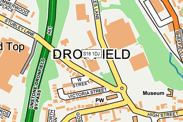 S18 1DJ map - OS OpenMap – Local (Ordnance Survey)