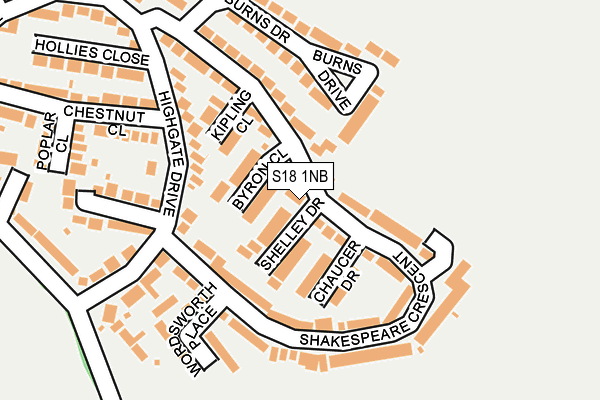 S18 1NB map - OS OpenMap – Local (Ordnance Survey)