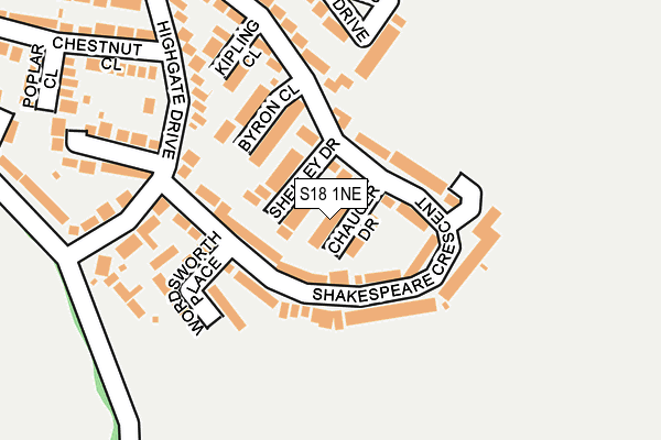 S18 1NE map - OS OpenMap – Local (Ordnance Survey)