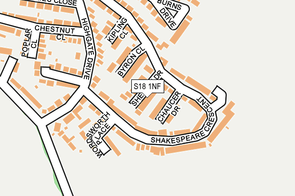 S18 1NF map - OS OpenMap – Local (Ordnance Survey)