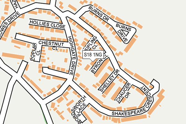 S18 1NG map - OS OpenMap – Local (Ordnance Survey)