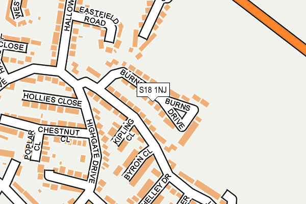 S18 1NJ map - OS OpenMap – Local (Ordnance Survey)