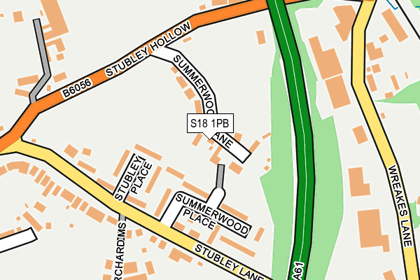 S18 1PB map - OS OpenMap – Local (Ordnance Survey)